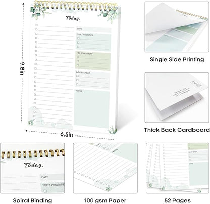 To Do List Pad - To Do List Notebook for Work with 52 Sheets, Undated Daily Planner Perfect for Daily Tasks and Goal Setting, To Do List Notepad Suitable for Office, Home and School-Nature