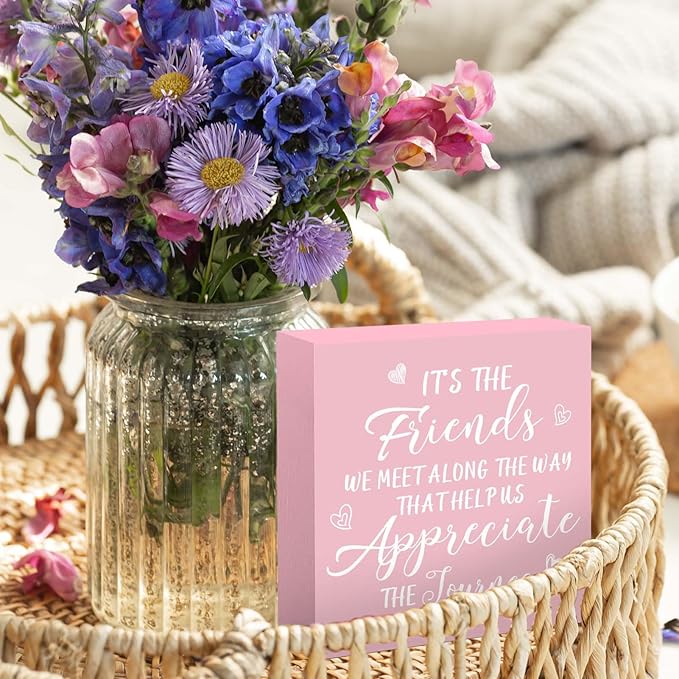 Friendship Gifts for Women Pink Gifts for Friends Office Decor Desk Accessories Pink Decor for Best Friend Home & Office Cute Pink Desk Accessories Gifts for Women