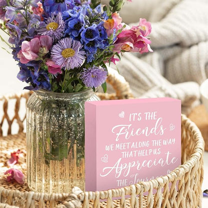 Friendship Gifts for Women Pink Gifts for Friends Office Decor Desk Accessories Pink Decor for Best Friend Home & Office Cute Pink Desk Accessories Gifts for Women