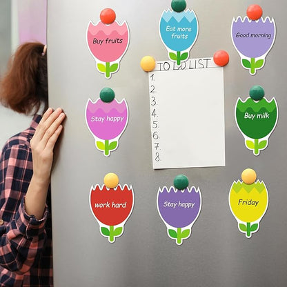 48 Pieces Spring Flowers Sticky Notes Tulips Florals Notes Pads Self-Adhesive Cute Flowers Sticky Memo Notes for Spring School Office Home Supplies Students Teachers Present