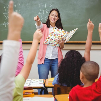 Teacher Planner 2024-2025, Weekly and Monthly Planners 2024-2025 for Women & Men in Aug.2024 - Jul.2025, 8.5"x 11" Marked Tabs, Hardcover with Elastic Closure, Back Pocket, Twin-Wire Binding (Flower)