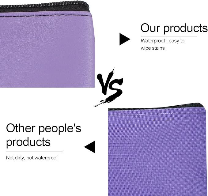 2 Pieces Money Bags With Zipper , 11x6.1 inch Money Pouch, Bank Bag, Cash Bag , Check Wallet, Cosmetics(Purple)