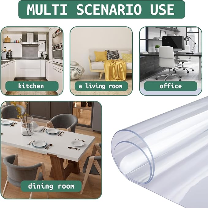 Clear Chair Mat for Hardwood Floors - 46''x72'' Heavy Duty Office Chair Mat, Rectangle Rolling Chair Mat for Hardwood, PVC Protector Hard Floor Mat for Computer&Desk Chair (46'' x 72'')