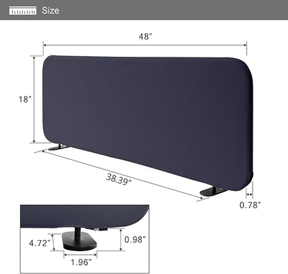 Desk Divider, Portable Desk Privacy Panel Shield for Office, Student, Classroom, Freestanding, Scratch Resistance, 48"x18", Cobalt