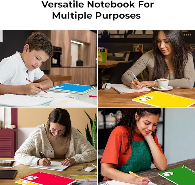 720 Packs (Pallet) 3 Subject Notebooks, Spiral Notebook Bulk, Wide Ruled, Pallet of Notebooks, 150 Sheets (300 pages), 8 x 10-1/2", Bulk Spiral Notebooks for School & Office, 4-7 Days Transit