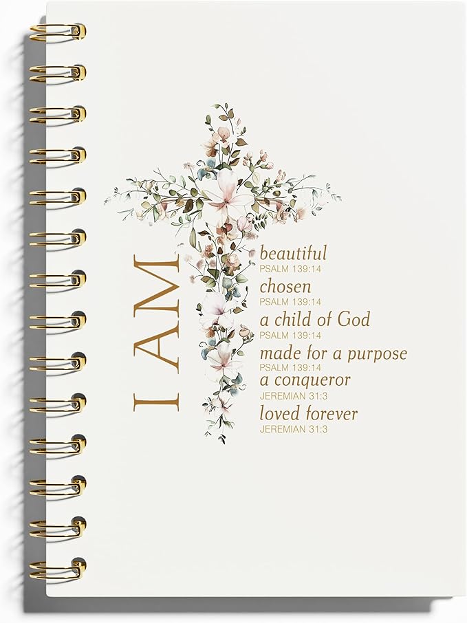 Inspirational Notebook - Christian Gifts, Daily Prayer Journal, Prayer Notebook, Spiral Bible Notebook, Christian Gifts Journal, Daily Prayer Journal, Christian Notebook for Women, 5.5x8.3 Inches