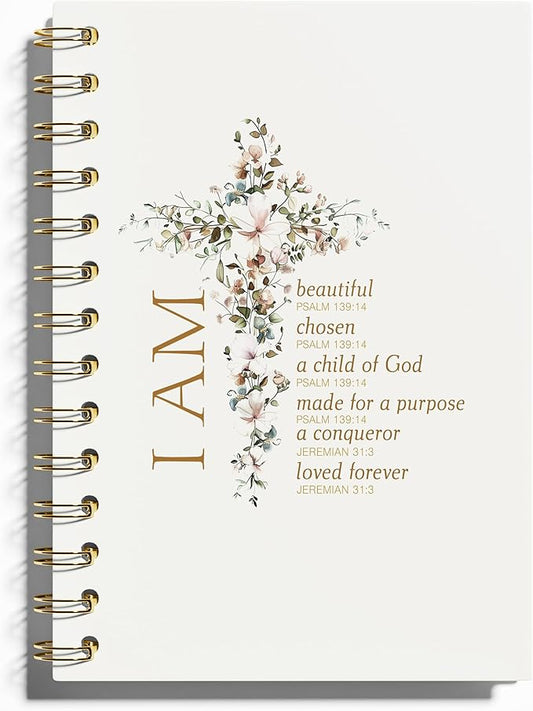 Inspirational Notebook - Christian Gifts, Daily Prayer Journal, Prayer Notebook, Spiral Bible Notebook, Christian Gifts Journal, Daily Prayer Journal, Christian Notebook for Women, 5.5x8.3 Inches