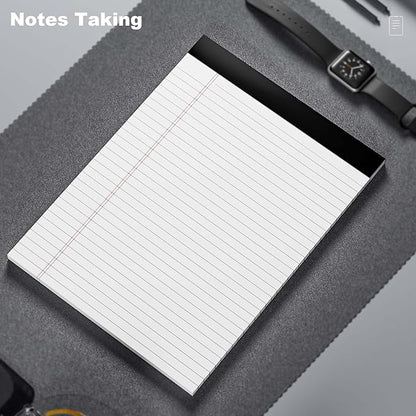 Legal Pads 8.5 x 11 Note Pads 8.5 x 11 Wide Ruled Notepad Lined Paper Writing Pads for Home, School, Office Use, 80gsm Perforated Legal Pad - Sturdy Cardboard Backing Support, 6 Pack (30 Sheets/Pad)