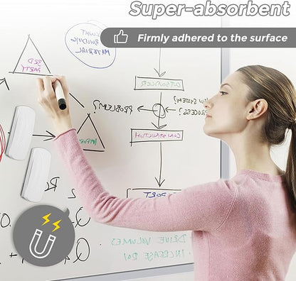 Ddaowanx Whiteboard Eraser, Magnetic Dry Erase Eraser, Glass Board Eraser,School and Office Supplies (4 Pack/White)