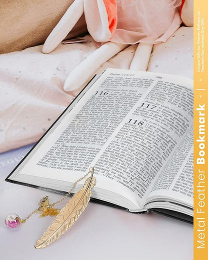 Bookmark Christmas Gifts for Women Teacher - Cute Metal Bookmarks Stocking Stuffers for Teens Coworker Book Lovers Student, Unique Feather Butterfly Book Mark Cool Birthday Book Club Stuff Gift Ideas