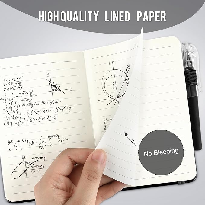 Small Notebook College Ruled 12 Pack (Black) 3.7x5.7 in Pocket Notebook Bulk Journaling Notebooks Mini Hardcover Lined Note Pads with Pens for Work Business Travel and Office Supplies