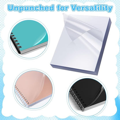 500 Pack Binding Presentation Covers Clear Plastic Report Covers Plastic Book Covers 8 Mil Binding Covers for Reports Business Documents Projects 8.5 x 11 Inch for Students Coworkers