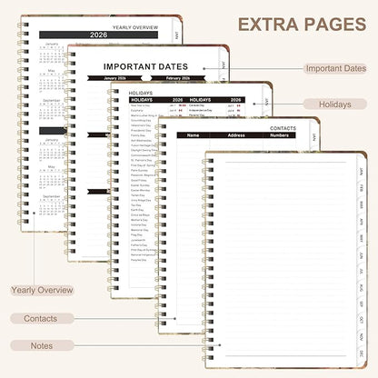 2026 Planner, Weekly and Monthly Academic Planner Calendar (JAN.2026 - DEC.2026), Planning Agenda Book, for Office Desk Accessories and School Supplies, A5(6.3" x 8.5")