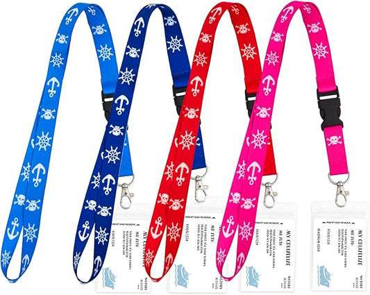 Cruise Lanyards, 4 PCS Lanyards for Cruise Ship Cards, Badge Holder Lanyard with Detachable Buckle, Waterproof ID Badge Holder for Cruises Ships Key Cards, Cruise Ship Essentials