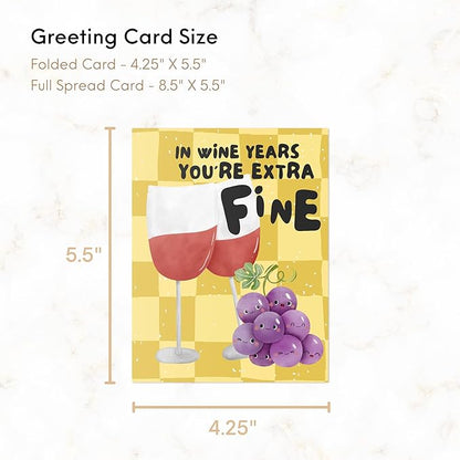 Funny Naughty Birthday Card,Dirty Card for 18th 16th 21st 30th 40th 50th 60th 65th Bday,Sarcastic Card For Boyfriend Husband Mom Dad Girlfriend Wife,Happy Birthday Greeting Card (In Wine Years ...)