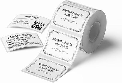 Storage Bin Labels for NIIMBOT B1 B21 B3S, 1.57'' x 1.18'' (40x30mm) Kitchen Labels for Containers, Waterproof, Oil-Proof and Tear-Proof Thermal Printer Labels