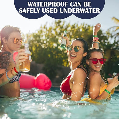 Epakh 600 Pcs Paper Wristbands Neon Wrist Bands Waterproof Handbands for Events Lightweight Concert Wristbands Neon Colored Adhesive Wrist Band for Party