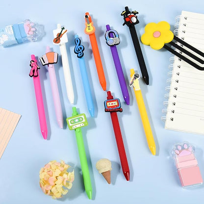 10Pcs Funny Music Theme Ballpoint Pens with Cute Music Pattern for Women Men Bulk for Coworkers Team Staff Funny Office Stationary (music)