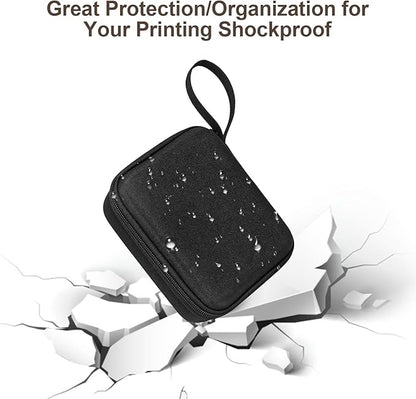 QYCHHJ Carrying Case for Phomemo T02/Memoking/HUIJUTCHEN Mini Sticker Printer, Portable Hard Travel Case for Label Maker, Thermal Printer Paper,Black