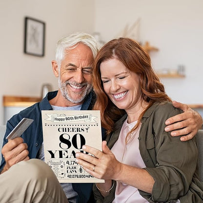 80th Birthday Card, 80th Birthday Decorations for Women Men, 80th Birthday Gifts for Dad Mom, Back in 1945 Birthday Card