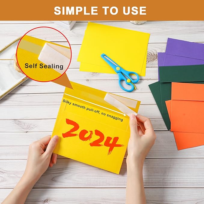 10 Assorted Colors Blank Flat Cards and Envelopes 4 x 6 Heavyweight Single Panel Cardstock and A4 Envelopes Printable Self Seal 20 Packs for Greeting Cards, Wedding Invitations, Birthday