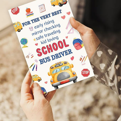 Funny School Bus Driver Appreciation Gifts, Cute School Bus Driver Retirement/End of School Year Gift Card for Him Her