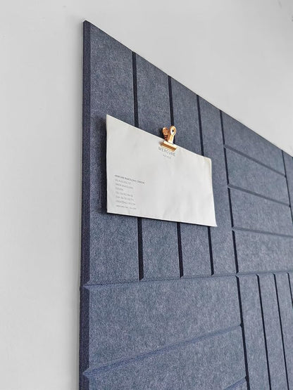 Large Cork Board Alternative - 12-Pack Felt Wall Tiles with Safe Removable Adhesive Tabs, Cork Wall Tiles Bulletin Board Home Office Essentials - Denim Blue