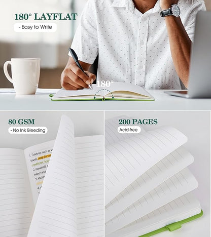 Lined Journal Notebook for Women, A5 Hardcover Leather Journals for Writing, 200 Pages Thick Travel Daily Journal, College Ruled Notebook for Work School, Note Taking, Business 5.75'' X 8.38'' Cyan