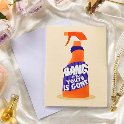 Funny Birthday Cards for Women Men, Sarcastic Birthday Age Cards for Husband Wife, You’re Old Birthday Card for Brother Sister, Your Youth is Gone Greeting Card for Him Her