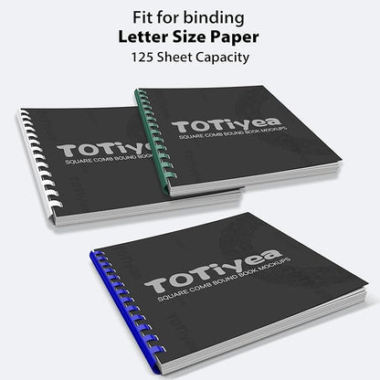 TOTiyea 60 Pack 19 Ring Plastic Binding Combs, Comb Binding Spines, 5/8 Inch (16mm) Diameter, 125 Sheet Capacity, Letter Size, Assorted Colors (Clear, White, Red, Yellow, Blue, and Green)