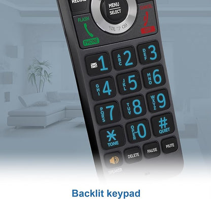 AT&T GL2101-3 DECT 6.0 3-Handset Cordless Home Phone with Call Block, Caller ID, Full-Duplex Handset Speakerphone, 2" White Backlit Display, Lighted Keypad (Graphite & Black)