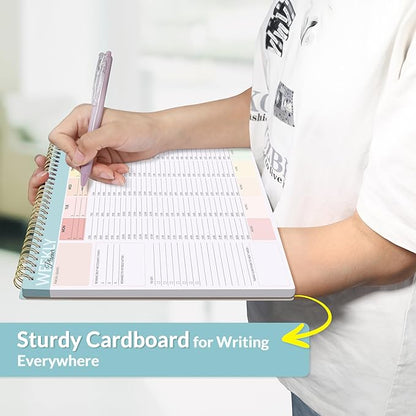 SUNEE Weekly To Do List Notepad - Last for 2 Years, 52 Undated Sheets, 8.5"×11", Spiral Weekly Desk Planner Pad for Adults and Kids, School, Home & Office - Colorful