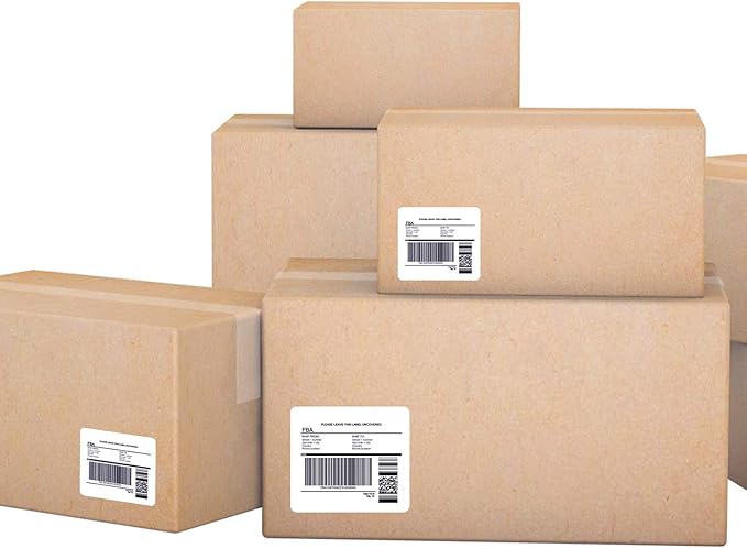 100 Sheets 600 Labels Shipping Labels 6 per Sheet for Laser & Inkjet Printers,3-1/3 x 4 6 Up Shipping Labels FBA Address Labels, 3-1/3" x 4" Address Sticker Labels,6 Labels per Page Sheets