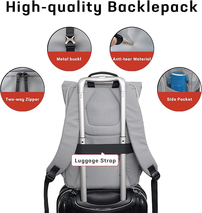 Laptop Backpack, 15.6 Inch Business Travel Fashion Casual Daypack for Men&Women (Grey)