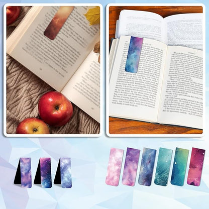 48 Pieces Magnetic Bookmarks Magnet Page Markers - Book Marks for Reading Women & Men with Storage Boxes - Cute Magnet Bookmark Clips for Reading Pleasure（Stars）