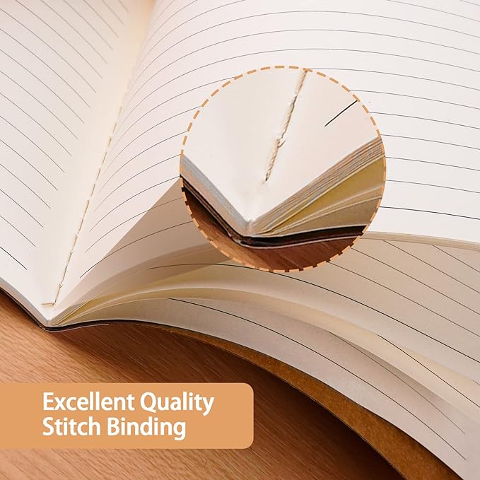 Gwybkq A5 Lined Kraft Composition Notebooks Bulk 40 Pcs(5.5x8.3) College Ruled with Rainbow Spine,Journal Notebook for Women Girls College Students Office School Supplies, 60 Pages/30 Sheets