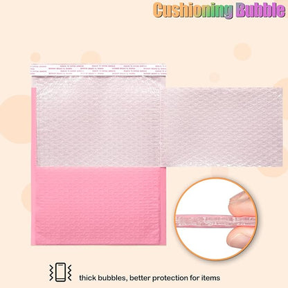 8.5 x 12 Inch Pink Bubble Mailers 30 Pack, Self-Seal Poly Padded Envelope, Waterproof Shipping Bags for Small Business