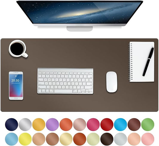 ‎Boutilon Leather Desk Pad 30" x14",Non-Slip Mouse Pad,Office Desk Mat,Waterprooft PU Leather Desk Blotter,Desk Pad Protector,Desk Writing Pad for Home Office Decor (M-Coffee)
