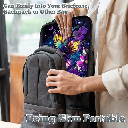 Universal Tablet Laptop Sleeve Case 10 inch, Color Moon Butterfly Slim Carrying Case Durable Handbag Travel Laptop Bag for 7 to 10-inch Laptops/Notebook/Kids Tablet/ipad/eBook Readers