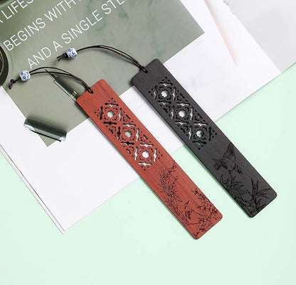 Wooden Bookmark Engraved Book Mark Vintage Style Best Unique Gifts Set for Book Lovers,Women,Men,Teacher,Birthday Present