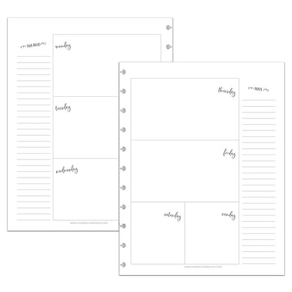 BetterNote Horizontal Undated Calendar Refill Pages for Disc Notebook, fits The Happy Planner, Discbound Levenger Circa, Staples Arc, TUL (Whimsy- 12 months, 11-Disc, 8.5"x11")