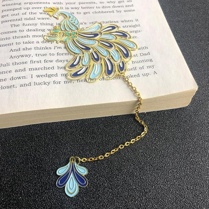 Bookmarks for Book Lovers Book Marks for Reading Women Birthday Graduation Christmas Gifts for Her Cute Metal Bookmark Book Markers Stocking Stuffers for Teens (Peacock)