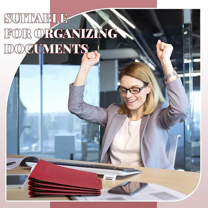 36 Pcs Classification Folders Bulk 2 Dividers File Folder with Fastener 2 Prongs Letter Size Pressboard Filefolders with 3.5 Inch Expansion for Organize Office Medical Document (Dark Red)