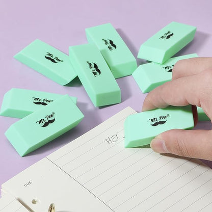 Mr. Pen- Erasers, 12 Pack, Green Pencil Eraser, Erasers for Pencils, Mr Pen Erasers, Erasers for School, Large Eraser, Block Erasers for School, Rubber Eraser, Large Erasers for School