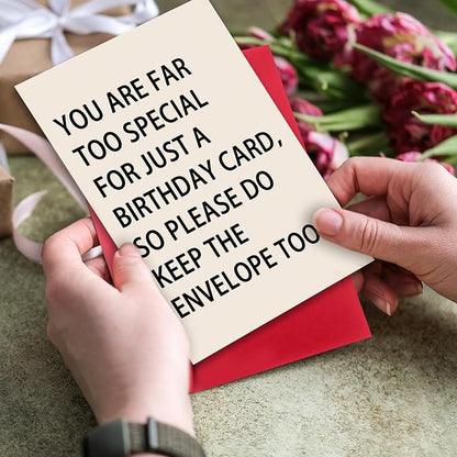 Funny Birthday Cards for Men Him, Happy Birthday Gift Cards for Husband Boyfriend Fiance, Mens Bday Gifts,You Are Far Too Special For Just A Birthday Card