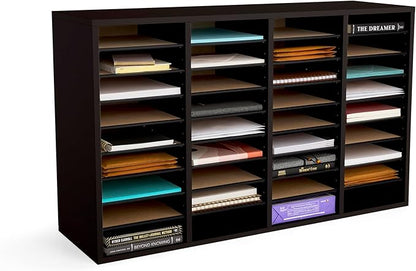 Safco Wooden Paper and Mail Organizer for Home Office and Classroom, Adjustable Shelves and Stackable