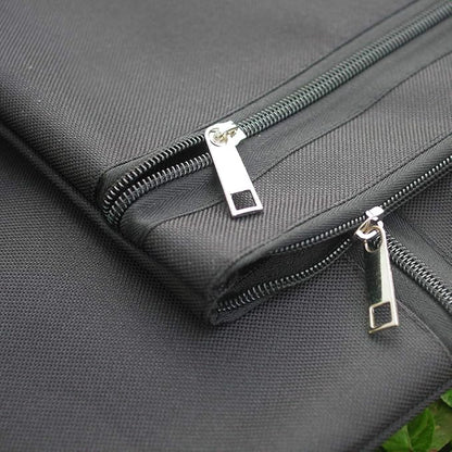 2 Pack 10 X 8 Inches 600D Zipped Large Storage Envelope Pouches Bags with 2 Pockets, Poly File Paper Document Organizer, Portable Bulk Bags for Filing Office Supplie, Black, 2 Pack