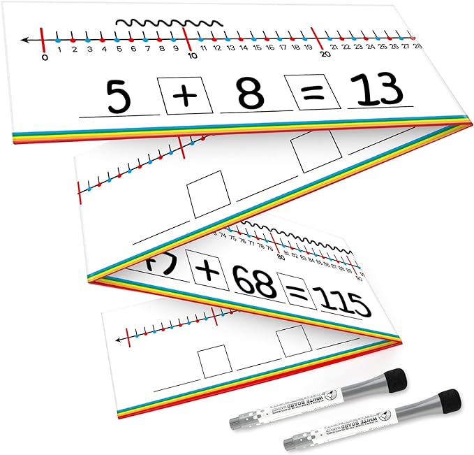 Aizweb 0-120 Dry Erase Number Line Board,Addition & Subtraction Game,Desk Whiteboard Number Chart Math Manipulative Game for Kid Age 4-8,Educational Learning Game for Kindergarten 1st Grade Homeschool