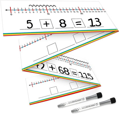 Aizweb 0-120 Dry Erase Number Line Board,Addition & Subtraction Game,Desk Whiteboard Number Chart Math Manipulative Game for Kid Age 4-8,Educational Learning Game for Kindergarten 1st Grade Homeschool