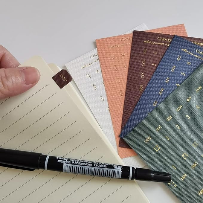 10 Sheets Monthly Adhesive Index Tabs Colorful Monthly Separator Tabs for Office Study Planners Organizations (Knight)